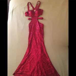 Sexy sequined prom dress